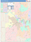 Spokane-Spokane Valley Metro Area Wall Map Color Cast Style